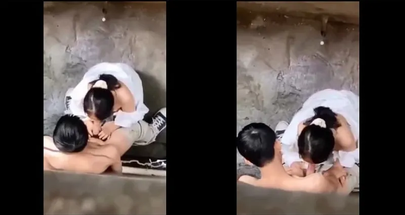 Quay lén em nữ học sinh bj cho người tình trong hẻm