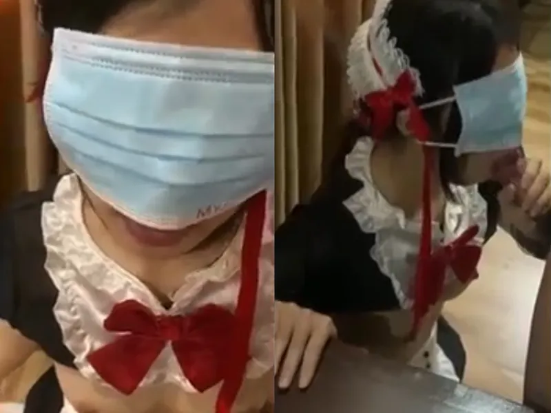 Gấu việt dâm cosplay nô lệ tình dục mút bú con chim điêu luyện